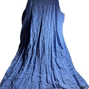 Luxology Periwinkle Eyelet Midi Dress